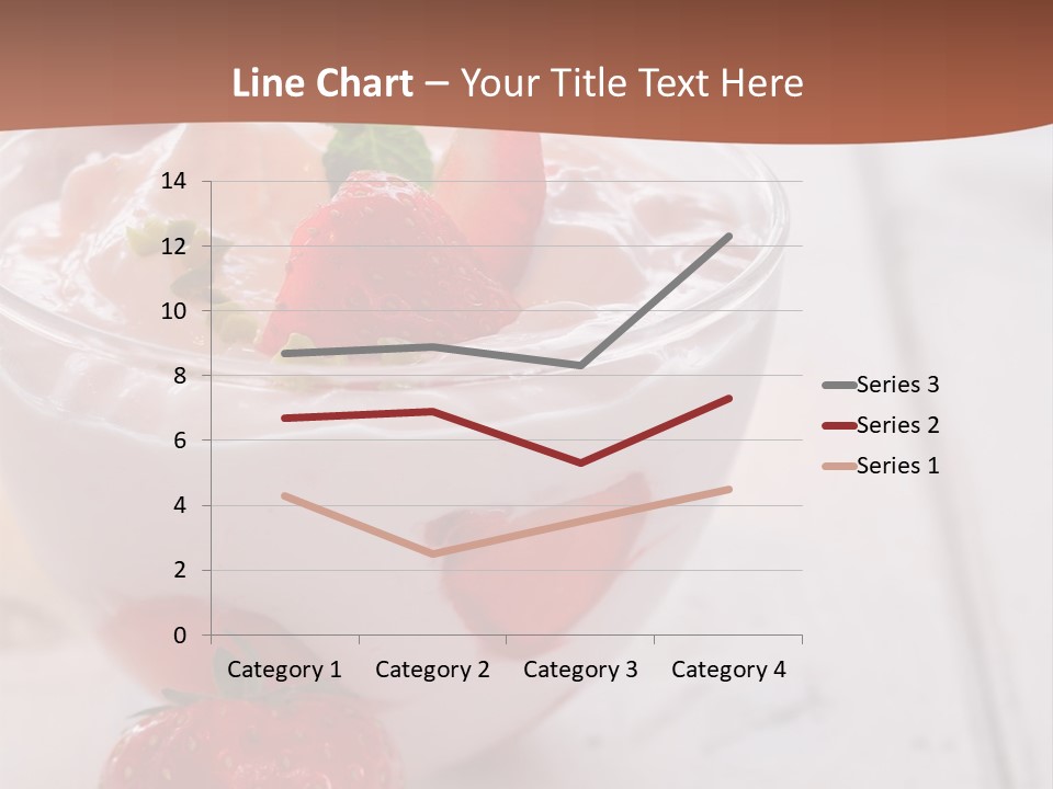 A Bowl Of Yogurt With Strawberries On A Table PowerPoint Template