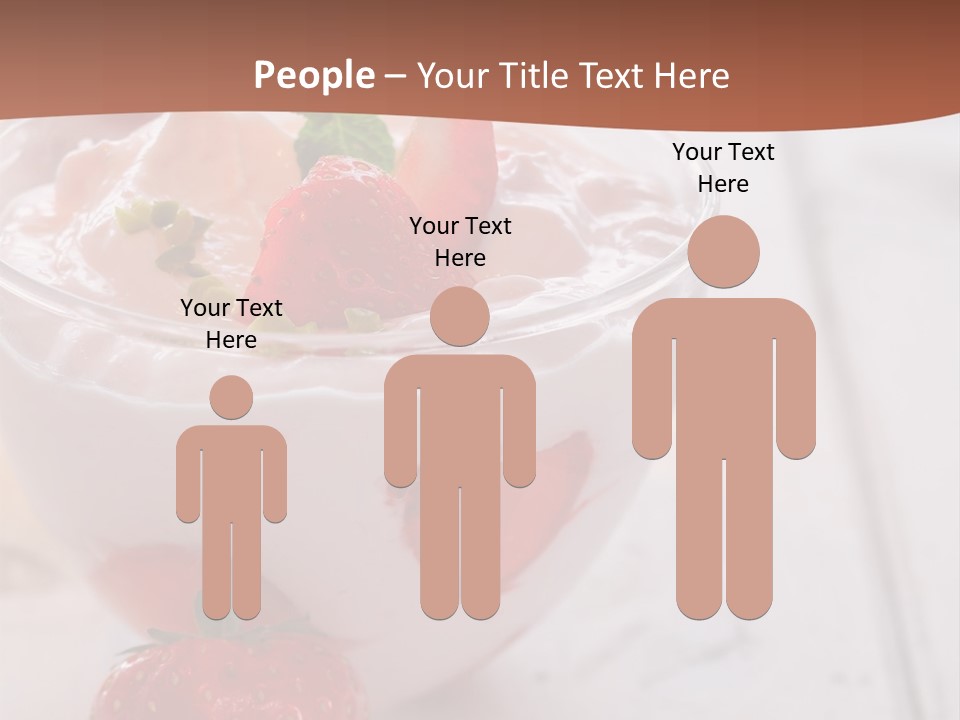 A Bowl Of Yogurt With Strawberries On A Table PowerPoint Template