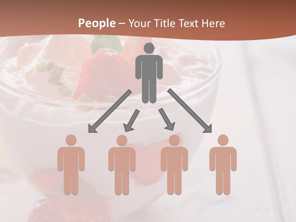 A Bowl Of Yogurt With Strawberries On A Table PowerPoint Template