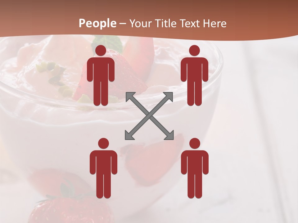 A Bowl Of Yogurt With Strawberries On A Table PowerPoint Template