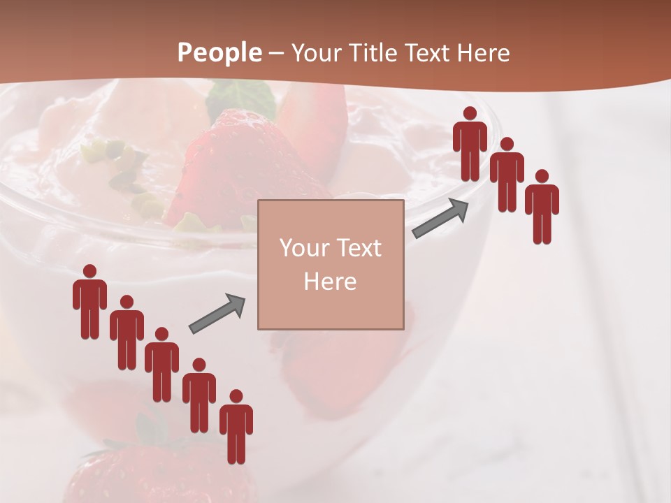 A Bowl Of Yogurt With Strawberries On A Table PowerPoint Template