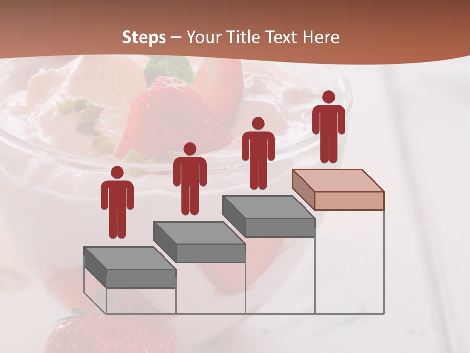 A Bowl Of Yogurt With Strawberries On A Table PowerPoint Template