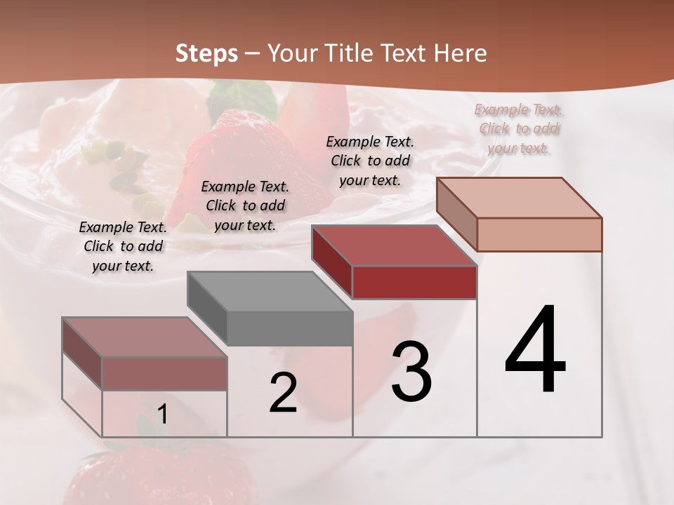 A Bowl Of Yogurt With Strawberries On A Table PowerPoint Template