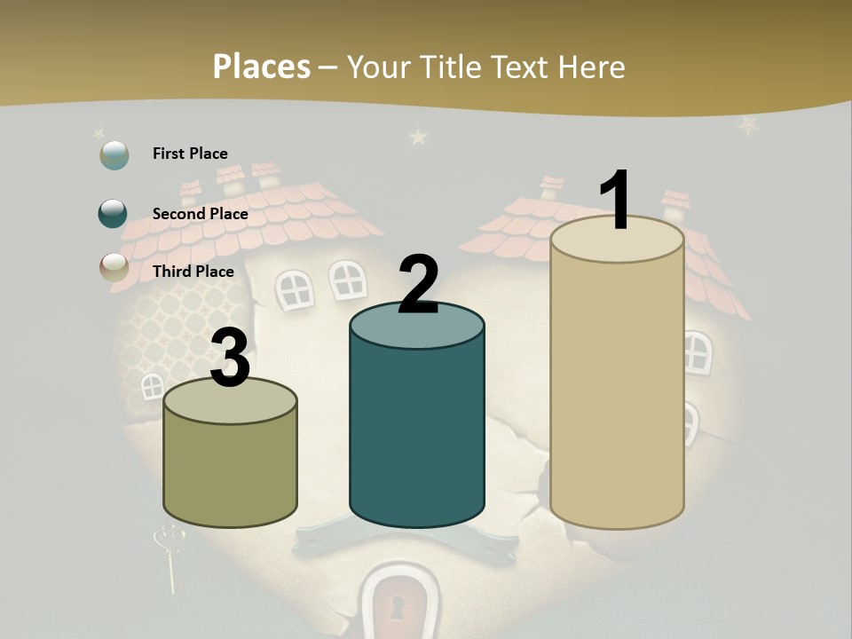 A Heart Shaped House On Top Of A Hill PowerPoint Template