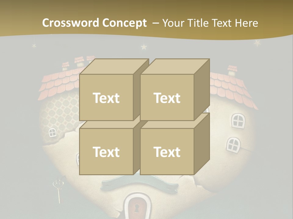 A Heart Shaped House On Top Of A Hill PowerPoint Template