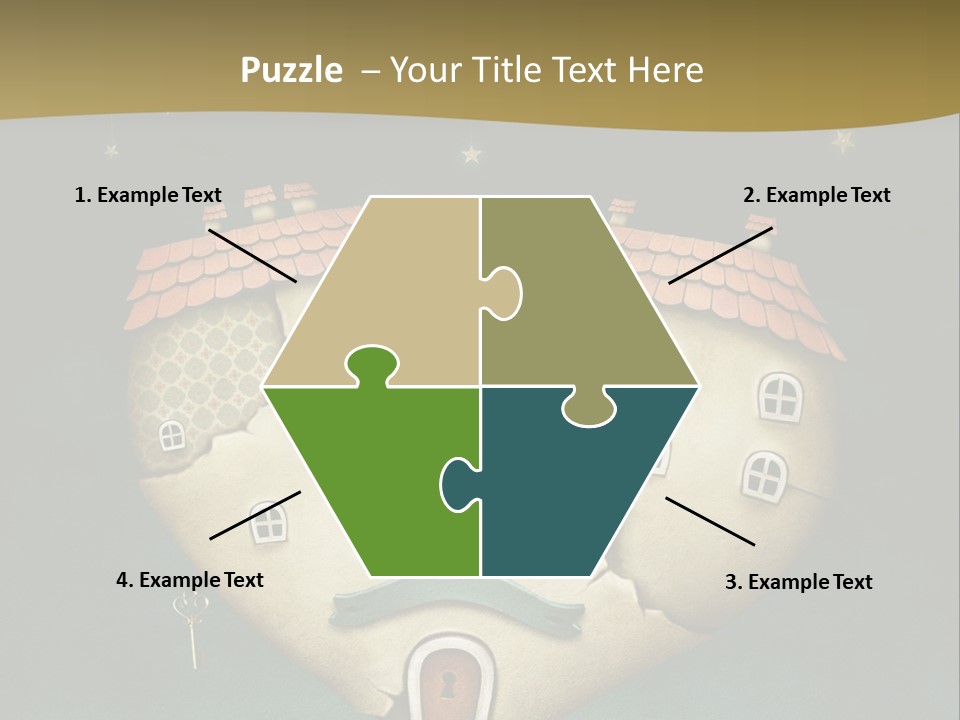 A Heart Shaped House On Top Of A Hill PowerPoint Template