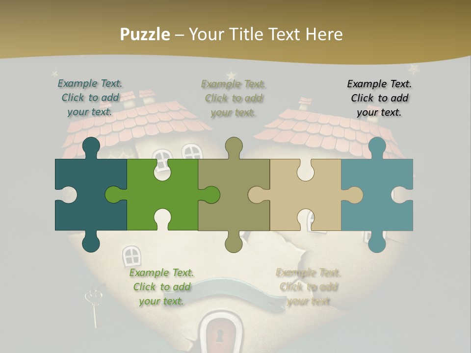 A Heart Shaped House On Top Of A Hill PowerPoint Template