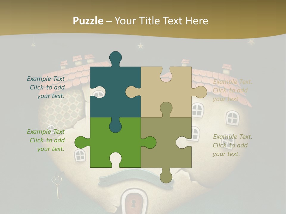 A Heart Shaped House On Top Of A Hill PowerPoint Template