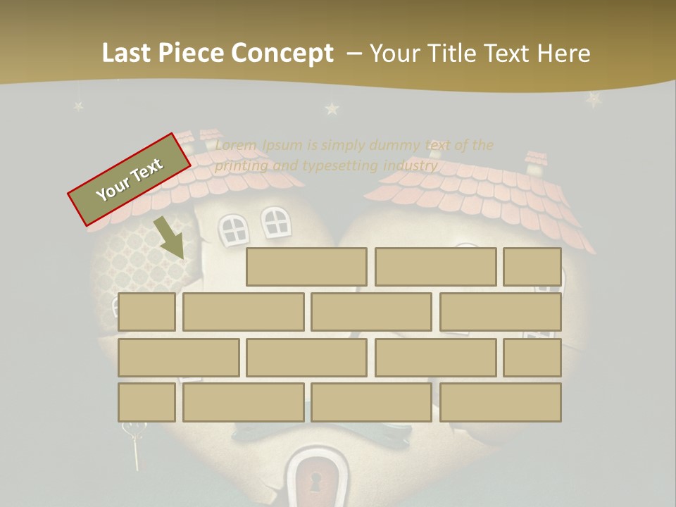 A Heart Shaped House On Top Of A Hill PowerPoint Template