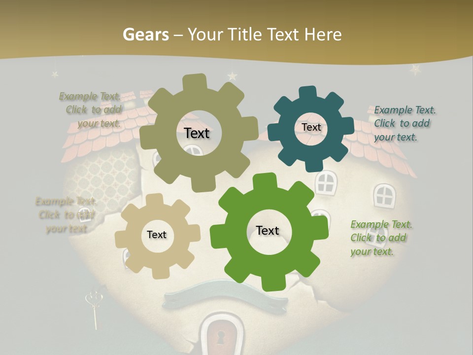A Heart Shaped House On Top Of A Hill PowerPoint Template