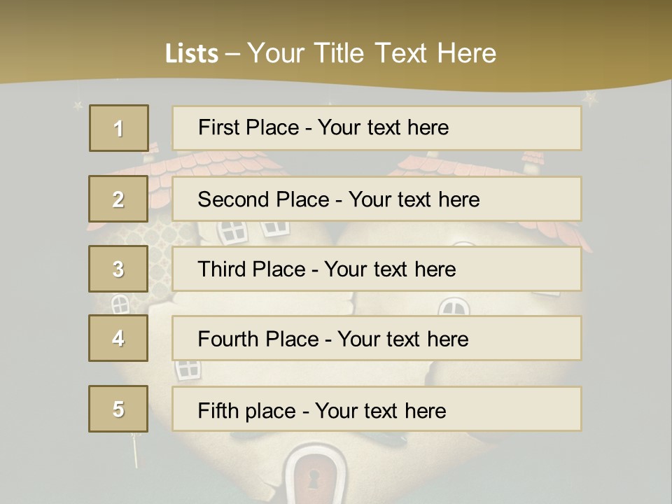 A Heart Shaped House On Top Of A Hill PowerPoint Template