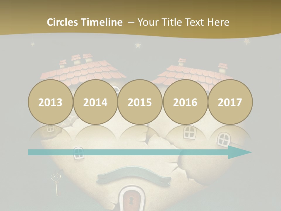 A Heart Shaped House On Top Of A Hill PowerPoint Template