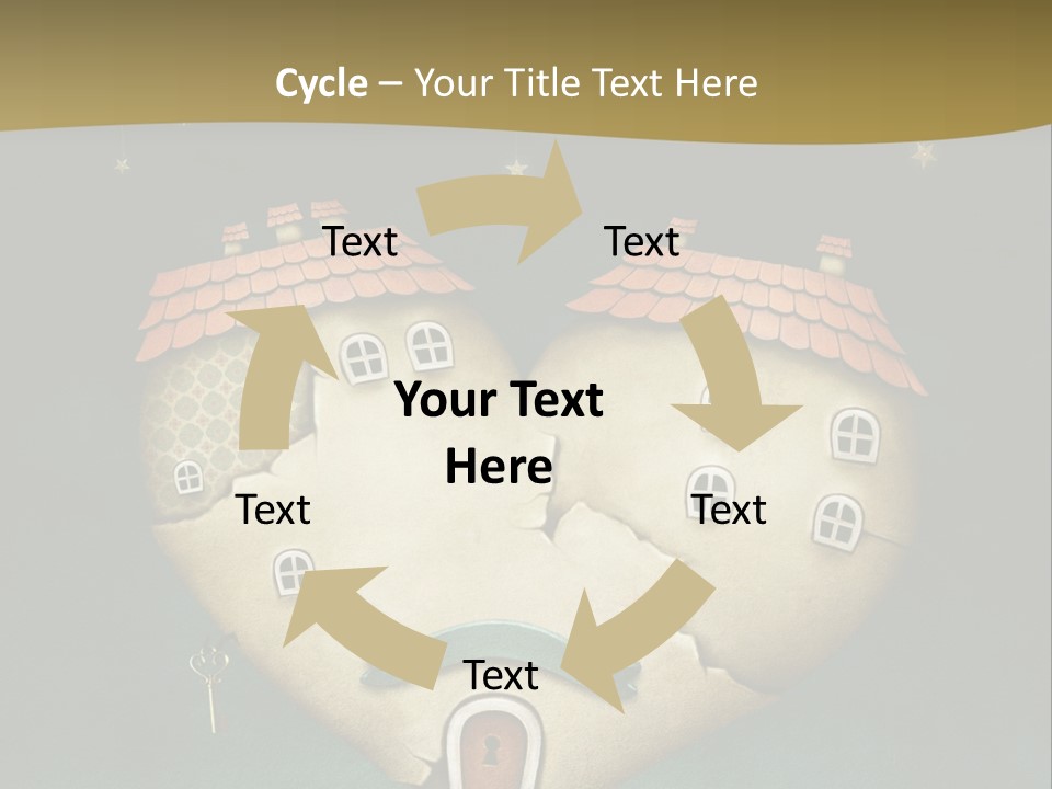 A Heart Shaped House On Top Of A Hill PowerPoint Template