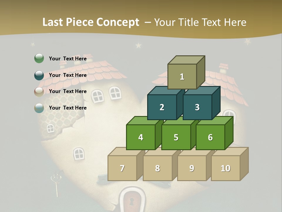 A Heart Shaped House On Top Of A Hill PowerPoint Template