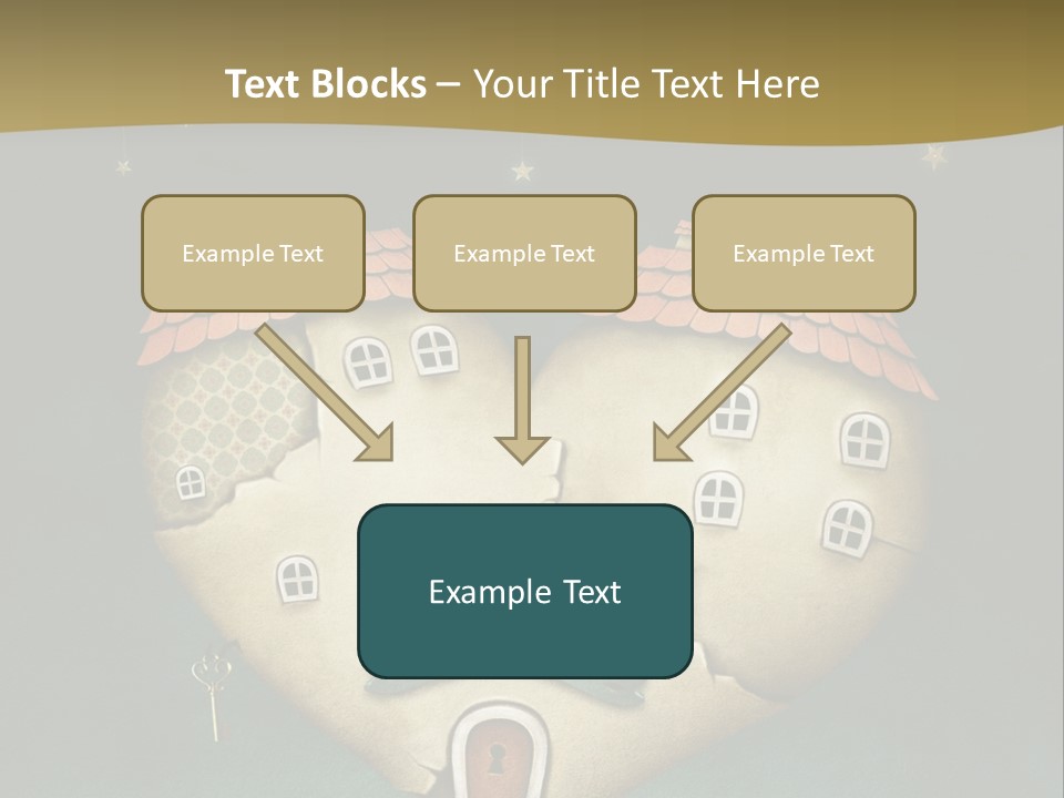 A Heart Shaped House On Top Of A Hill PowerPoint Template