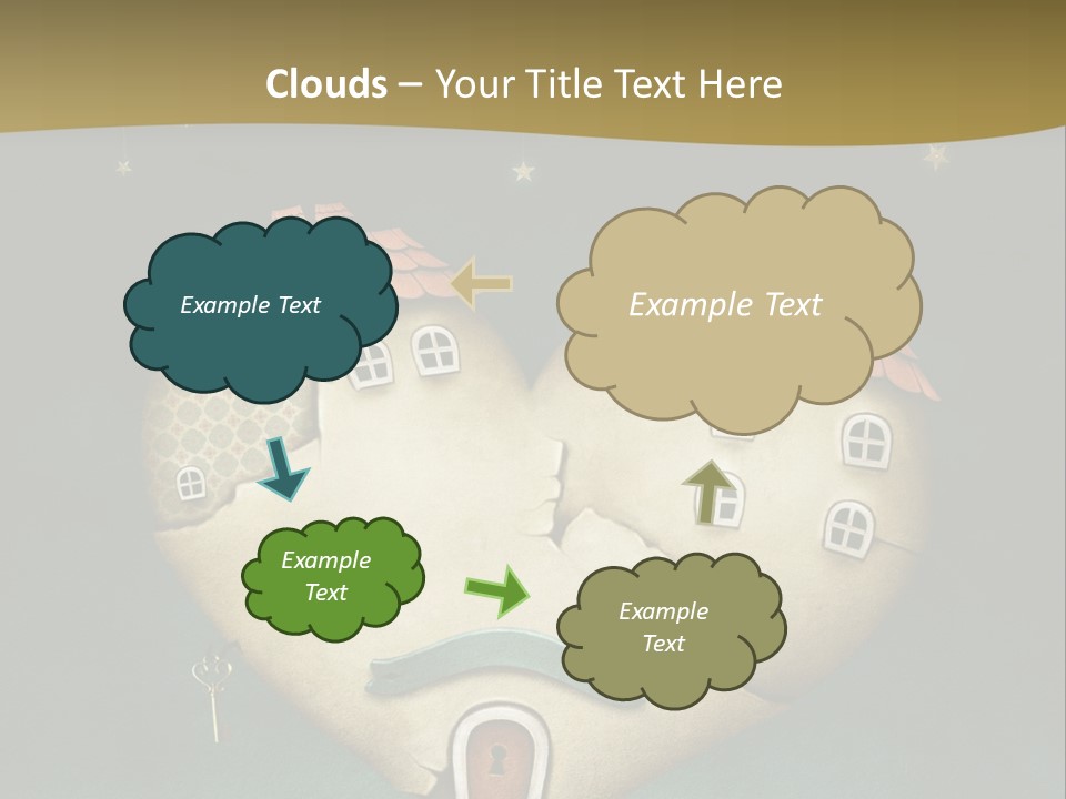 A Heart Shaped House On Top Of A Hill PowerPoint Template