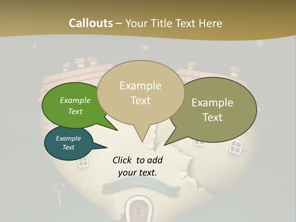 A Heart Shaped House On Top Of A Hill PowerPoint Template