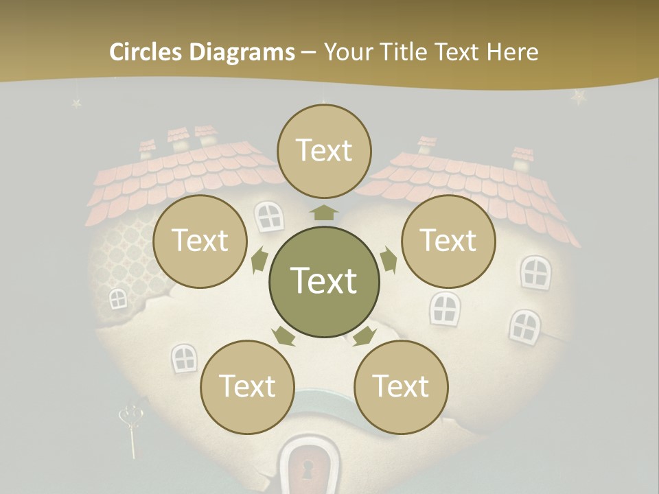 A Heart Shaped House On Top Of A Hill PowerPoint Template