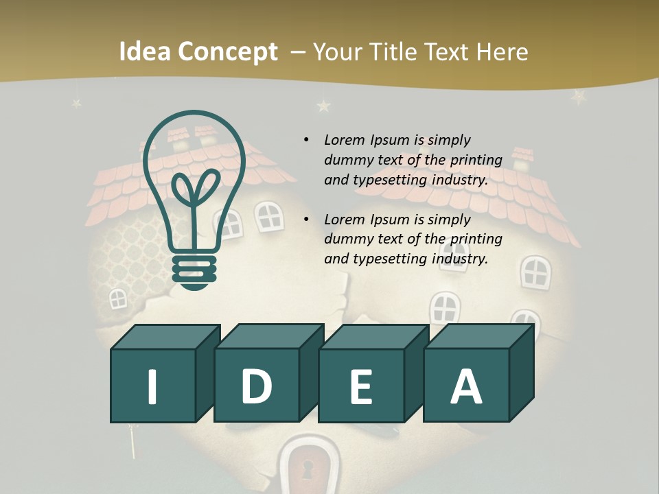 A Heart Shaped House On Top Of A Hill PowerPoint Template