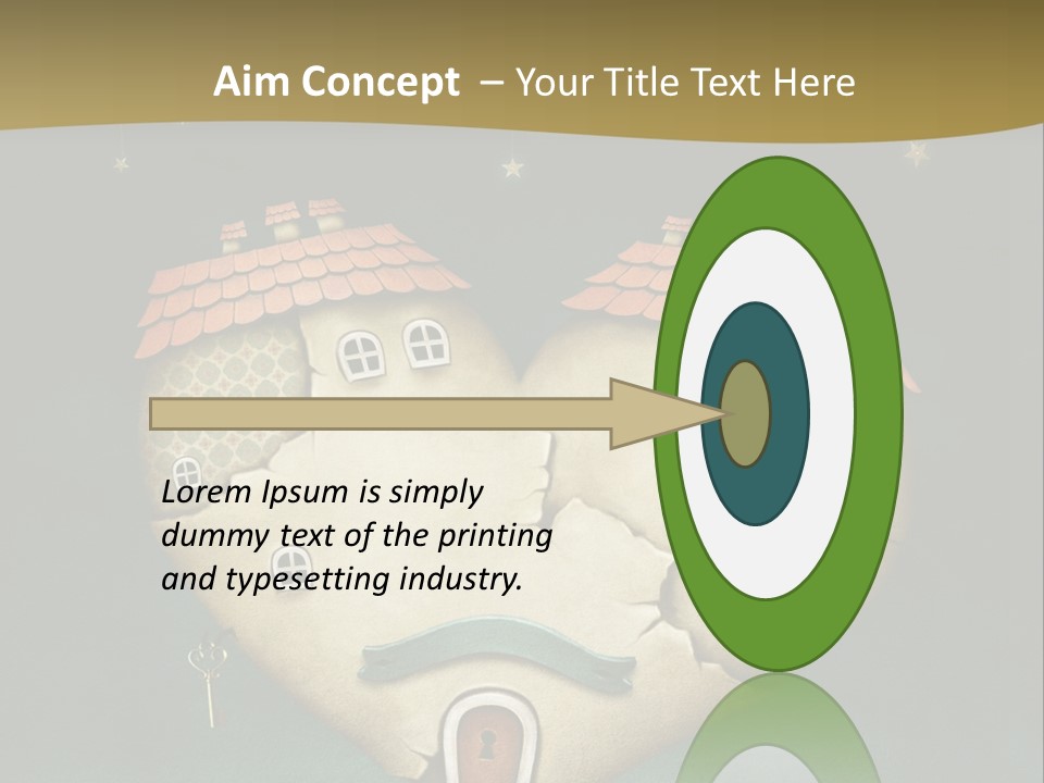 A Heart Shaped House On Top Of A Hill PowerPoint Template