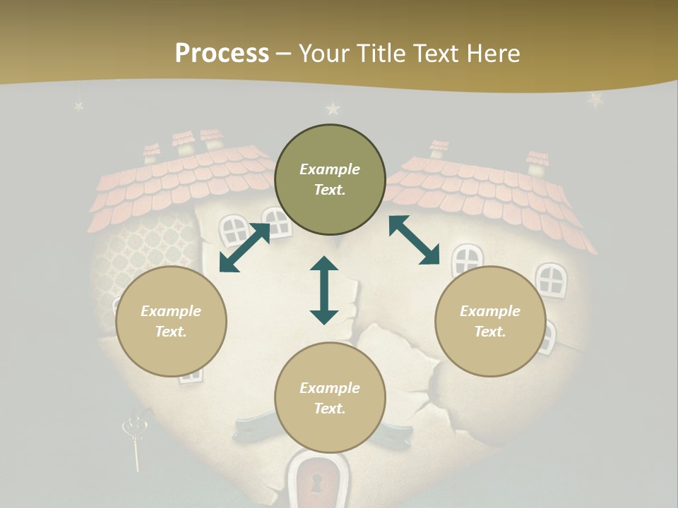 A Heart Shaped House On Top Of A Hill PowerPoint Template