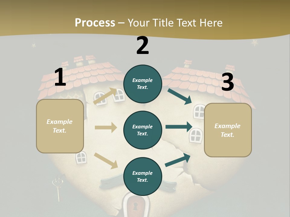 A Heart Shaped House On Top Of A Hill PowerPoint Template