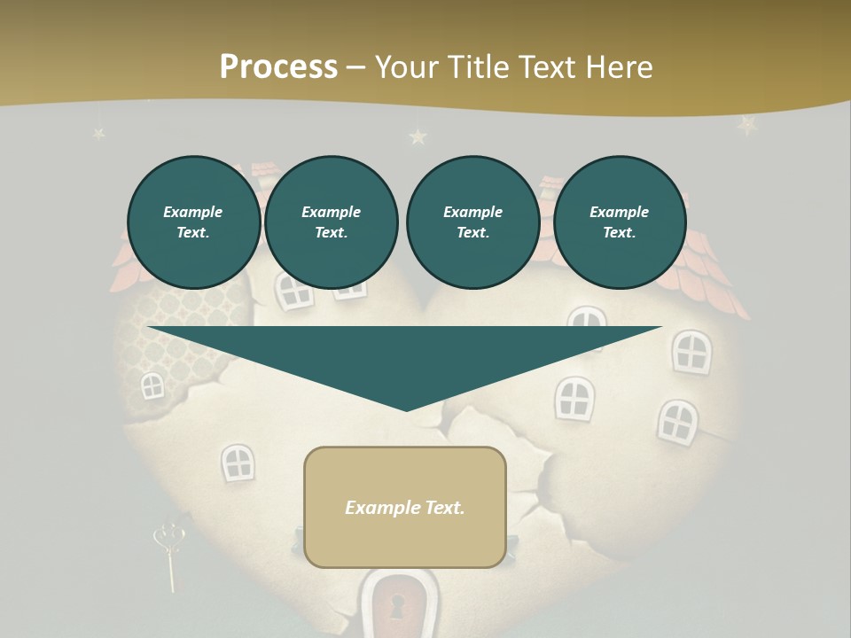 A Heart Shaped House On Top Of A Hill PowerPoint Template