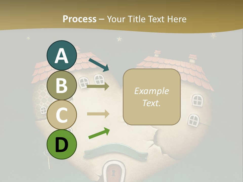 A Heart Shaped House On Top Of A Hill PowerPoint Template