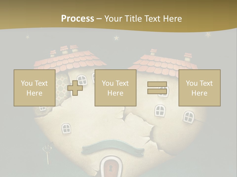 A Heart Shaped House On Top Of A Hill PowerPoint Template