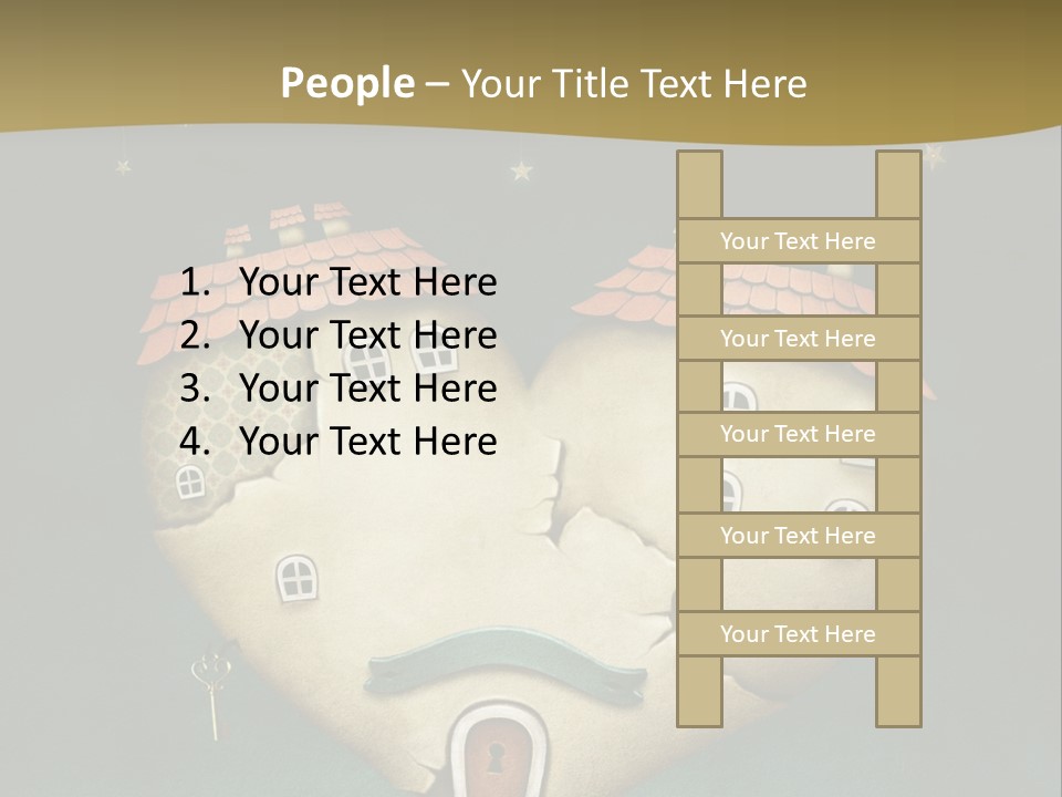 A Heart Shaped House On Top Of A Hill PowerPoint Template