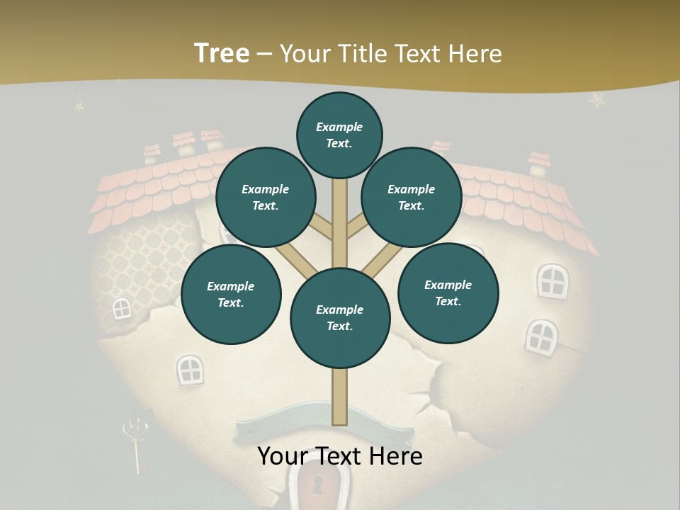 A Heart Shaped House On Top Of A Hill PowerPoint Template