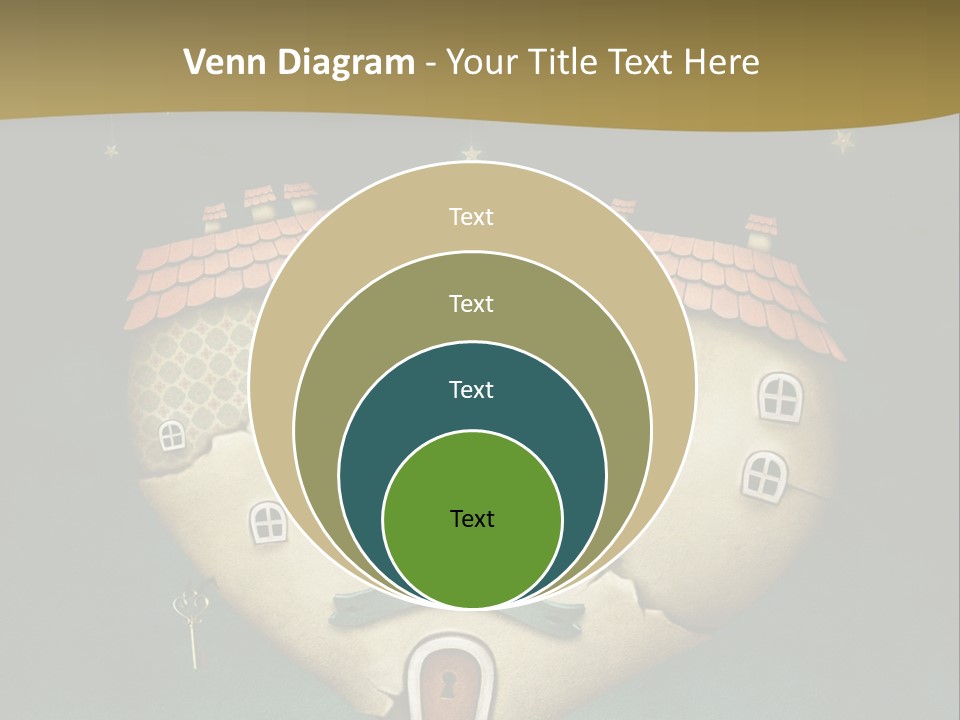 A Heart Shaped House On Top Of A Hill PowerPoint Template
