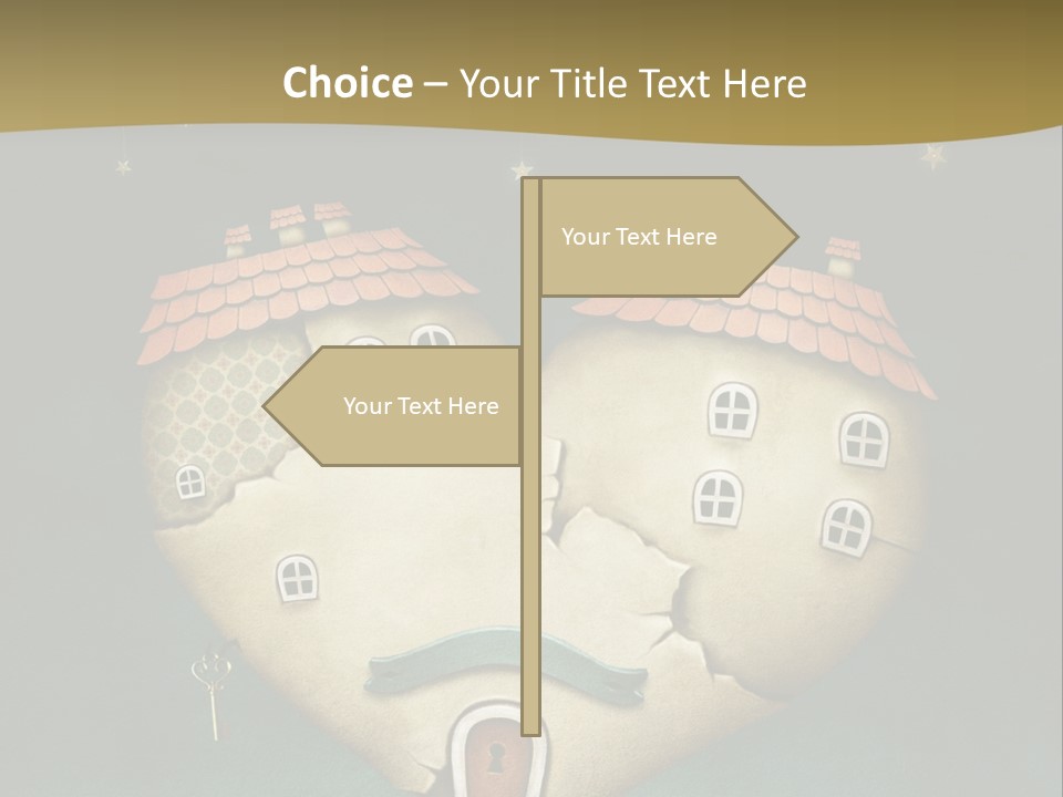 A Heart Shaped House On Top Of A Hill PowerPoint Template