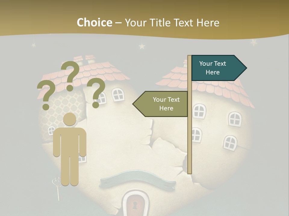 A Heart Shaped House On Top Of A Hill PowerPoint Template