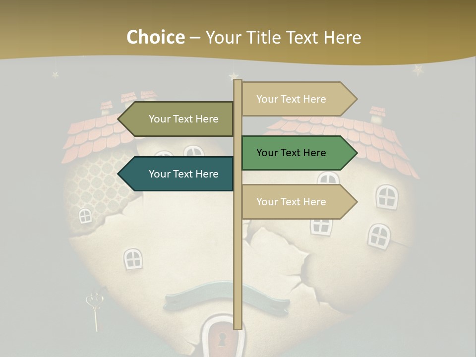 A Heart Shaped House On Top Of A Hill PowerPoint Template