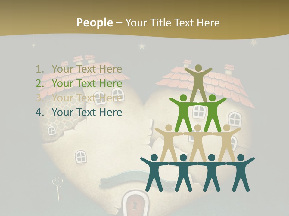 A Heart Shaped House On Top Of A Hill PowerPoint Template