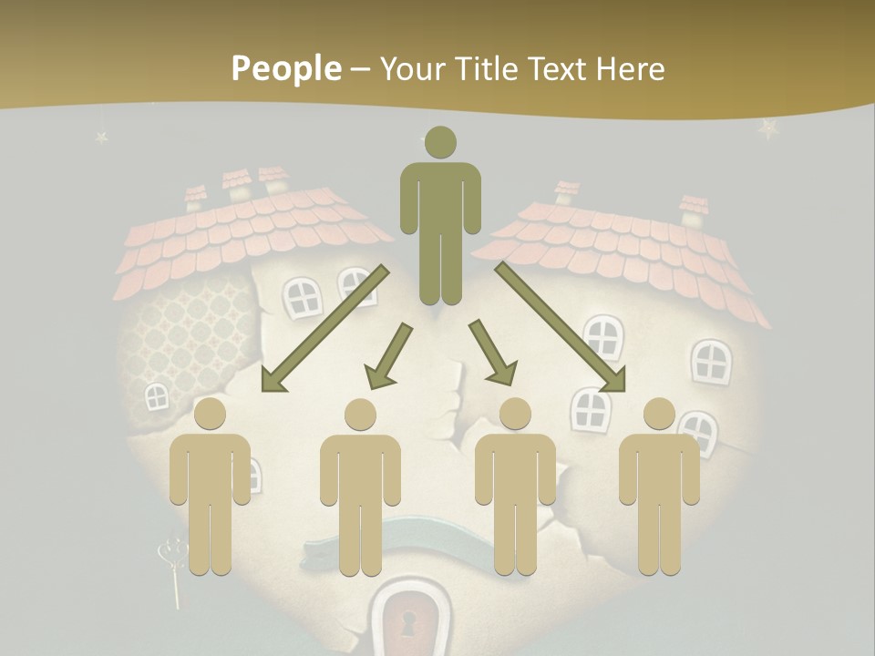 A Heart Shaped House On Top Of A Hill PowerPoint Template