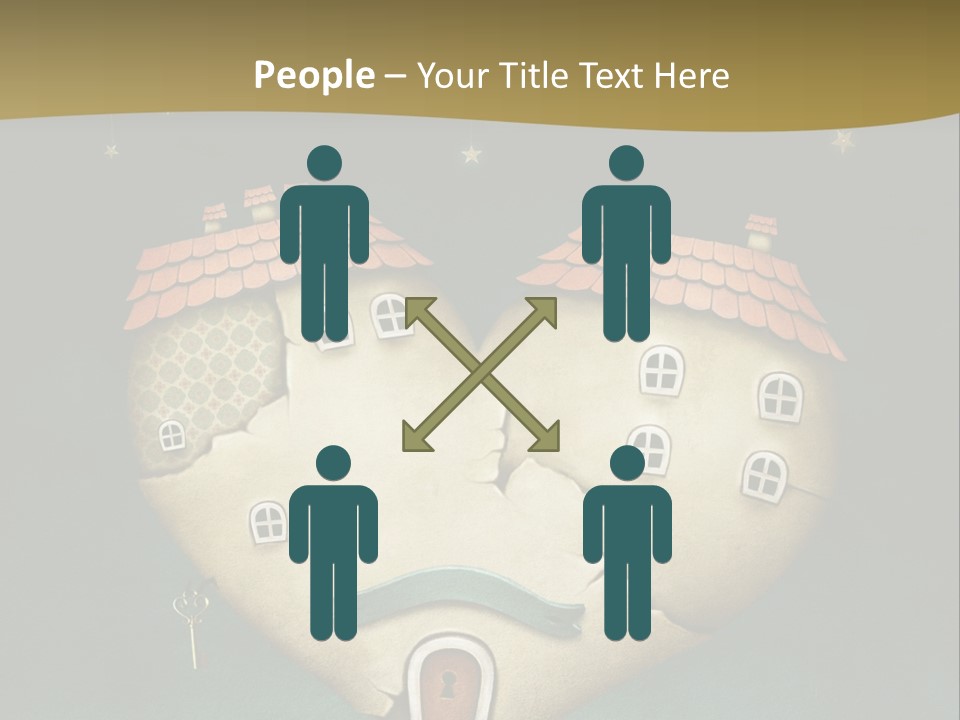 A Heart Shaped House On Top Of A Hill PowerPoint Template