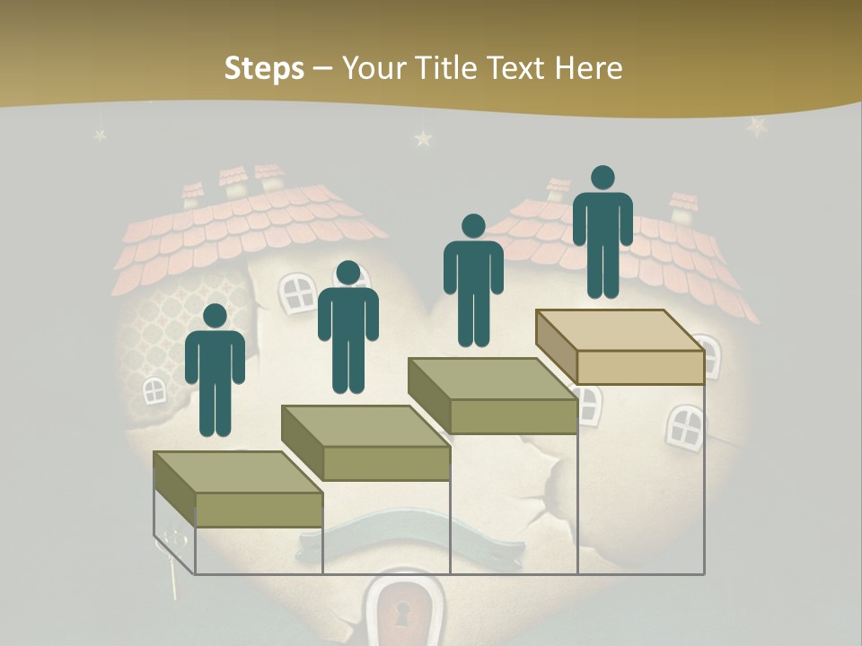 A Heart Shaped House On Top Of A Hill PowerPoint Template