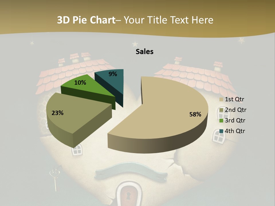 A Heart Shaped House On Top Of A Hill PowerPoint Template