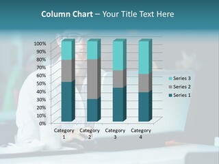 A Man Sitting In Front Of A Laptop Computer PowerPoint Template