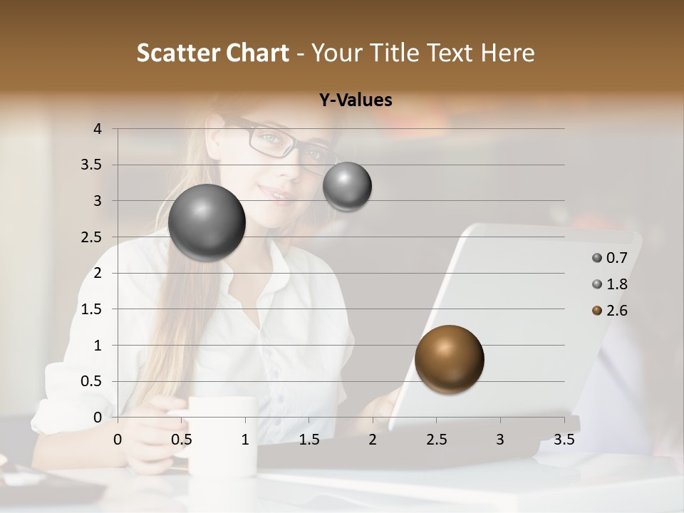 A Woman Sitting In Front Of A Laptop Computer PowerPoint Template