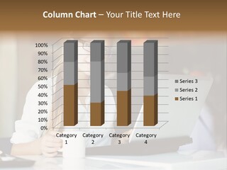 A Woman Sitting In Front Of A Laptop Computer PowerPoint Template
