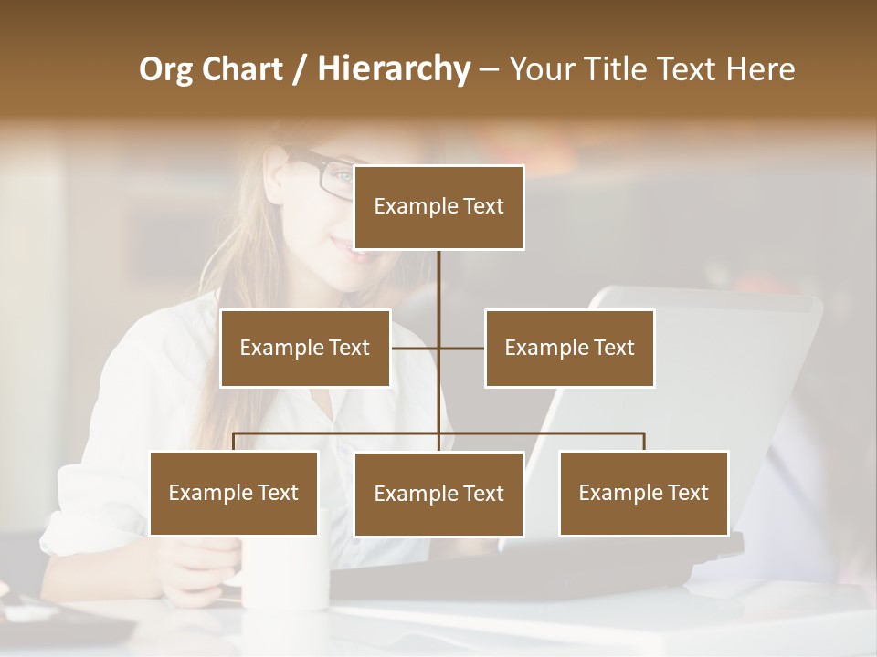 A Woman Sitting In Front Of A Laptop Computer PowerPoint Template