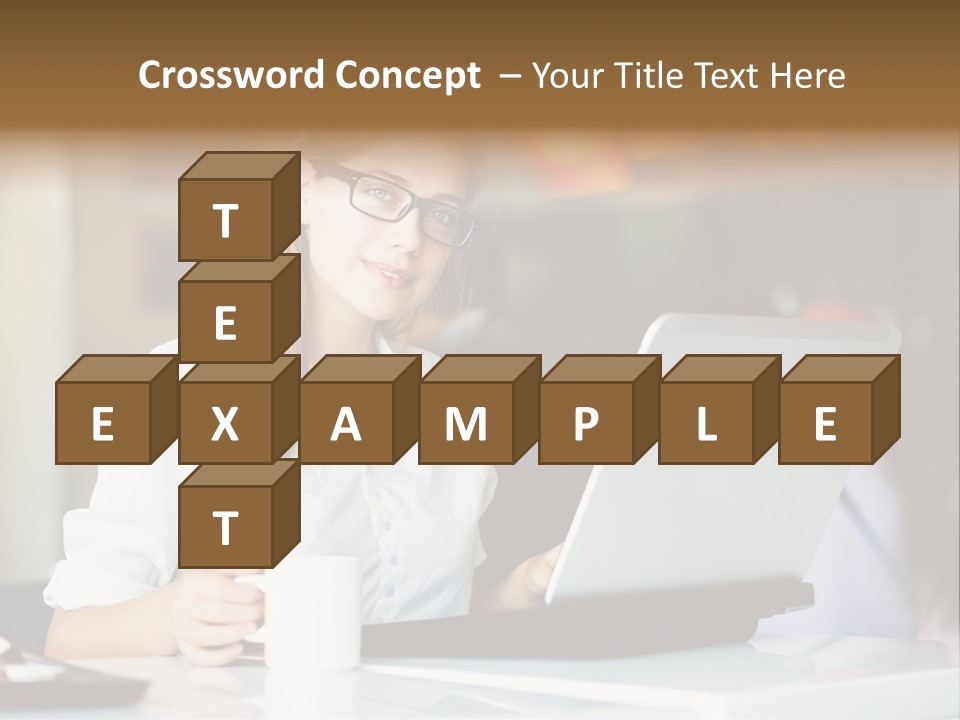 A Woman Sitting In Front Of A Laptop Computer PowerPoint Template