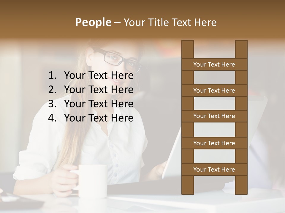 A Woman Sitting In Front Of A Laptop Computer PowerPoint Template