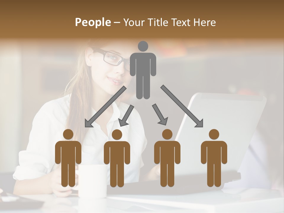 A Woman Sitting In Front Of A Laptop Computer PowerPoint Template