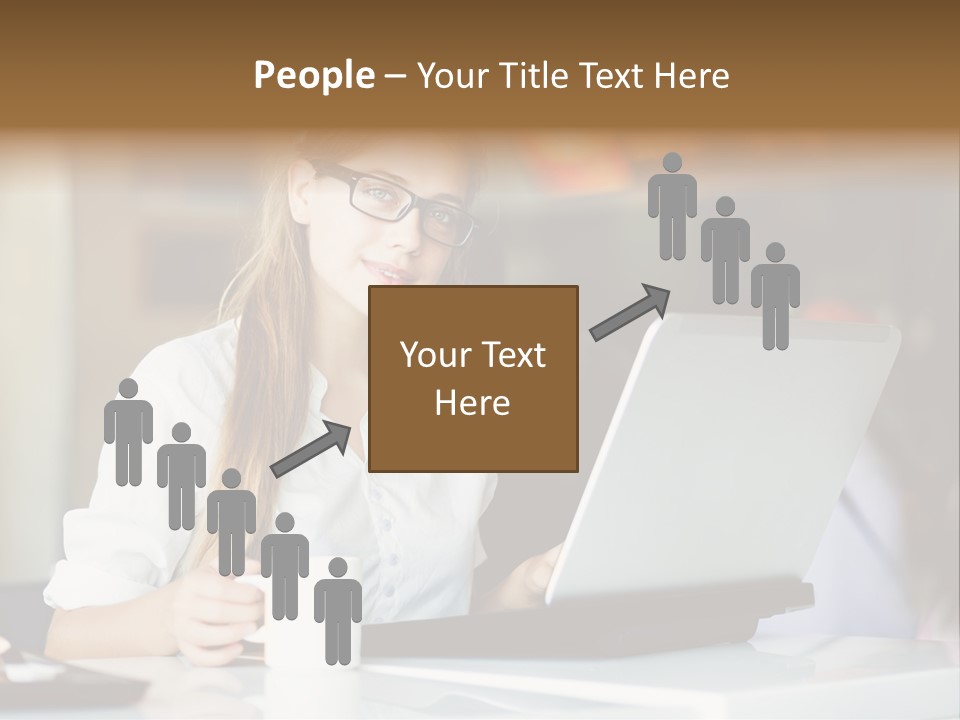 A Woman Sitting In Front Of A Laptop Computer PowerPoint Template