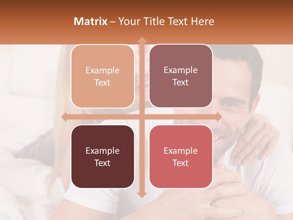 A Man And Woman Laying On A Bed Smiling PowerPoint Template