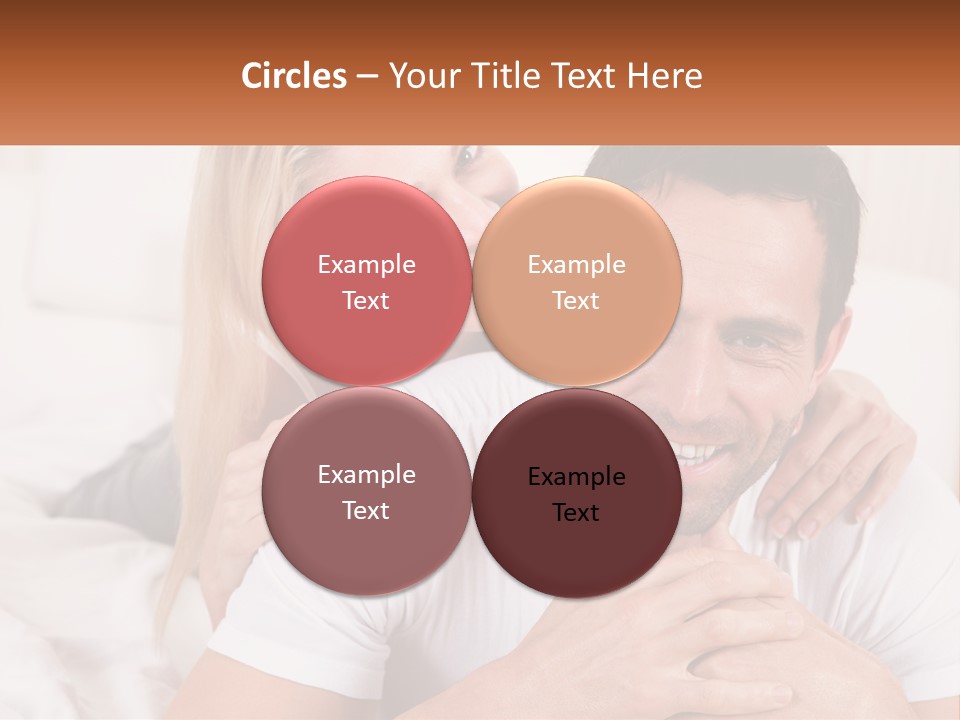 A Man And Woman Laying On A Bed Smiling PowerPoint Template